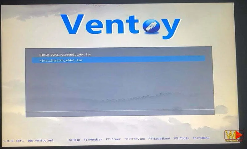 Ventoy OS images menu