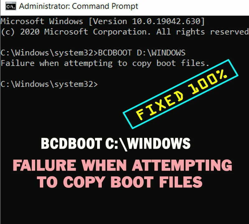 Failure when attempting to copy boot files