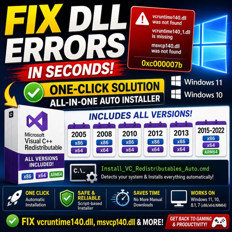 How to Fix vcruntime140.dll Not Found, vcruntime140_1, or msvcp140 dll ...